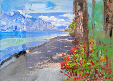 Картина под названием "postcard landscape…" - Dima Wilms, Подлинное произведение искусства, Акрил