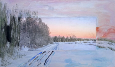 Картина под названием "дорога на опушке  r…" - Dima Wilms, Подлинное произведение искусства, Акрил