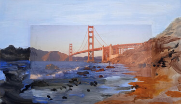 Painting titled "мост  bridge" by Dima Wilms, Original Artwork, Acrylic