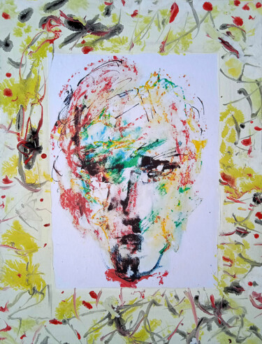 Картина под названием "голова  head 723ка" - Dima Wilms, Подлинное произведение искусства, Акрил