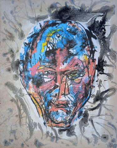 Painting titled "голова  head 723у6" by Dima Wilms, Original Artwork, Acrylic