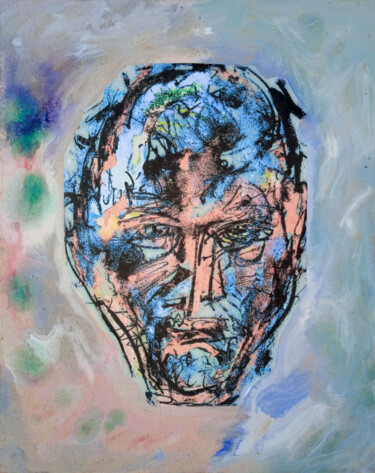Painting titled "голова  head 7уц" by Dima Wilms, Original Artwork, Acrylic