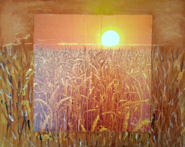 Peinture intitulée "поле    field" par Dima Wilms, Œuvre d'art originale, Acrylique