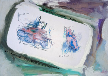 Картина под названием "In a chair on an ol…" - Dima Wilms, Подлинное произведение искусства, Акрил