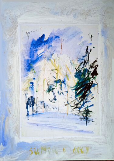 Рисунок под названием "зимой в лесу  in th…" - Dima Wilms, Подлинное произведение искусства, Акрил