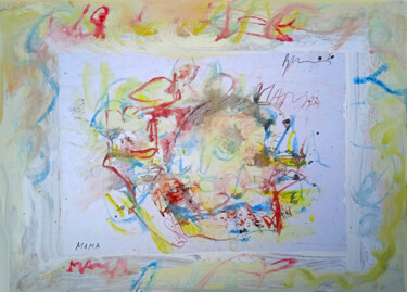 Drawing titled "мама  Mother  Mère" by Dima Wilms, Original Artwork, Acrylic