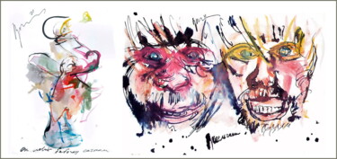 Digitale Kunst mit dem Titel "Laughing at the but…" von Dima Wilms, Original-Kunstwerk, Aquarell