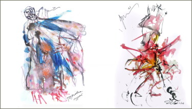 Arte digitale intitolato "The chicken dealer…" da Dima Wilms, Opera d'arte originale, Acquarello