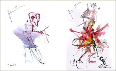 Digital Arts titled "The dancer greets t…" by Dima Wilms, Original Artwork, Watercolor