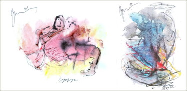 Digital Arts titled "The couple and the…" by Dima Wilms, Original Artwork, Watercolor