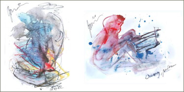 Arts numériques intitulée "I'm sitting on a sc…" par Dima Wilms, Œuvre d'art originale, Aquarelle