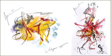 Arts numériques intitulée "A grasshopper man t…" par Dima Wilms, Œuvre d'art originale, Aquarelle