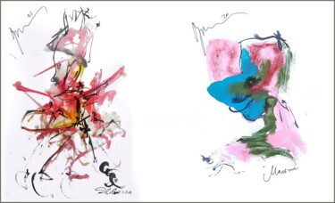 Digital Arts titled "a boy and a girl…" by Dima Wilms, Original Artwork, Watercolor