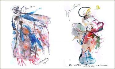 Digitale Kunst getiteld "a butterfly catcher…" door Dima Wilms, Origineel Kunstwerk, Aquarel