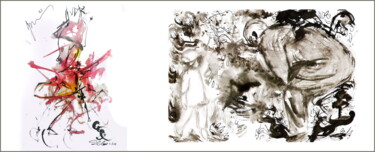 Digital Arts titled "внучку отпустили гу…" by Dima Wilms, Original Artwork, Watercolor