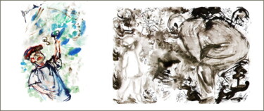 Arte digitale intitolato "внук деду зубы заго…" da Dima Wilms, Opera d'arte originale, Acquarello