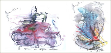 Digital Arts titled "in an armchair on a…" by Dima Wilms, Original Artwork, Watercolor