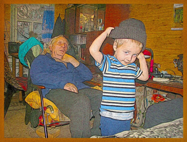 Цифровое искусство под названием "дед с внуком   gran…" - Dima Wilms, Подлинное произведение искусства, Манипулированная фот…