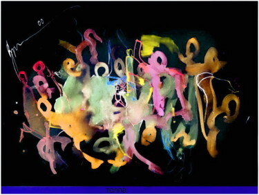 Arts numériques intitulée "толпа  crowd 2" par Dima Wilms, Œuvre d'art originale, Aquarelle