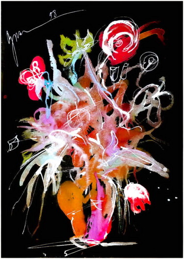 Arts numériques intitulée "букет   bouquet 5 у" par Dima Wilms, Œuvre d'art originale, Aquarelle