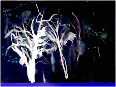 Digital Arts titled "деревья   trees 3" by Dima Wilms, Original Artwork, Watercolor