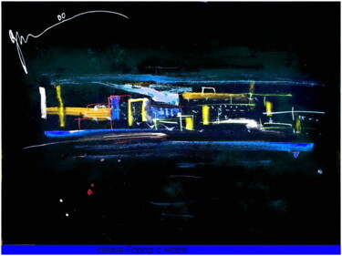 Arts numériques intitulée "город с моря  The c…" par Dima Wilms, Œuvre d'art originale, Aquarelle