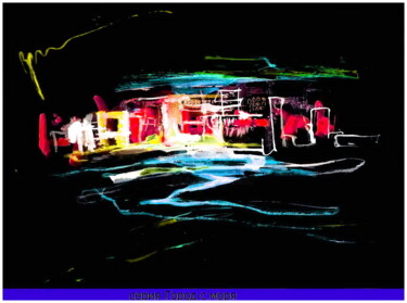 Цифровое искусство под названием "город с моря  The c…" - Dima Wilms, Подлинное произведение искусства, Акварель