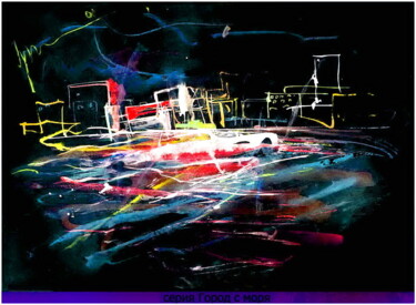 Arte digitale intitolato "город с моря  The c…" da Dima Wilms, Opera d'arte originale, Acquarello