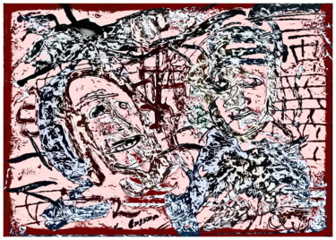 Цифровое искусство под названием "с внуком  With my g…" - Dima Wilms, Подлинное произведение искусства, Акварель