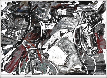 Digital Arts με τίτλο "механик  mechanic 51" από Dima Wilms, Αυθεντικά έργα τέχνης, Ακουαρέλα
