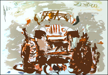 Digital Arts titled "джип jeep 4" by Dima Wilms, Original Artwork, Watercolor