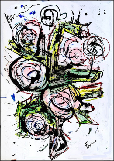 Цифровое искусство под названием "букет   bouquet 59пу" - Dima Wilms, Подлинное произведение искусства, Акварель