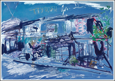 Digital Arts titled "трущобы  slums 3" by Dima Wilms, Original Artwork, Watercolor