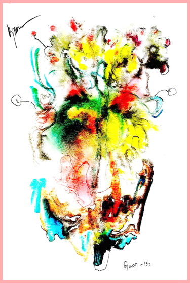 Digital Arts titled "букет   bouquet 0цв" by Dima Wilms, Original Artwork, Watercolor
