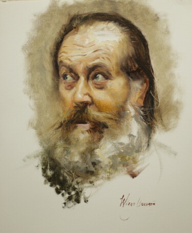 Malarstwo zatytułowany „VIejo Florentino” autorstwa Wilson Guevara, Oryginalna praca, Olej