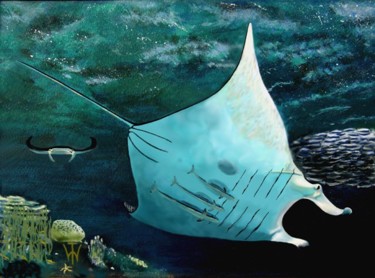 Peinture intitulée "Mantas" par Wilt, Œuvre d'art originale