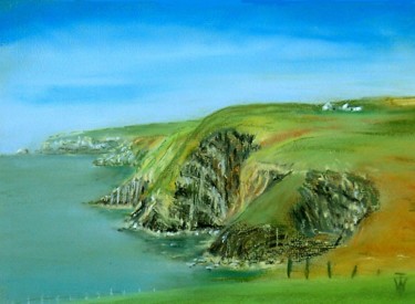 Painting titled "Cardigan Cliffs" by Wilt, Original Artwork
