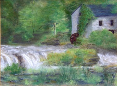 Painting titled "Cenarth Falls" by Wilt, Original Artwork