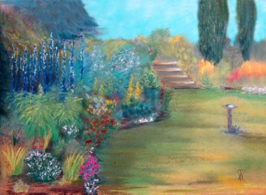 Painting titled "The Sunken Garden" by Wilt, Original Artwork