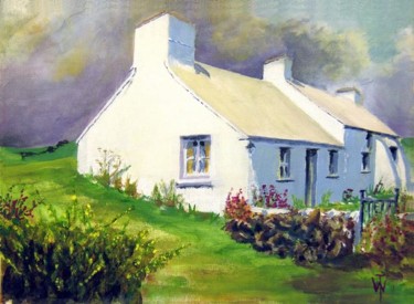 Painting titled "Porthclais Cottage" by Wilt, Original Artwork