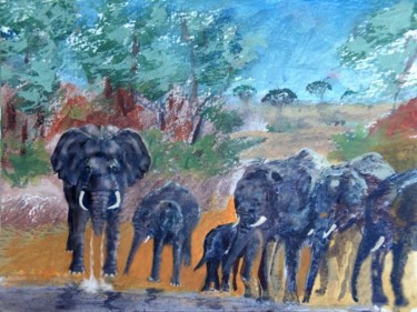 Painting titled "Herd" by Wilt, Original Artwork, Oil