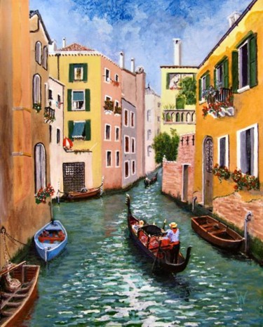 Painting titled "Venice Scene" by Wilt, Original Artwork, Oil