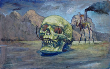Malerei mit dem Titel "Dali's Mustache-sti…" von Wim Carrette, Original-Kunstwerk