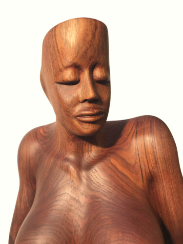 Sculpture titled "Abstract girl" by Wim Van Mossevelde, Original Artwork, Wood
