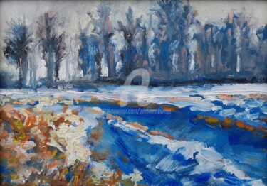 Schilderij getiteld "Wintergift serie 25…" door Wimvandewege, Origineel Kunstwerk, Olie