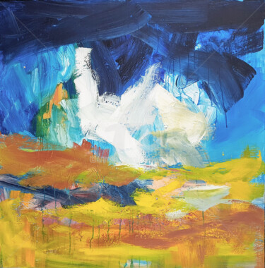 Pittura intitolato "Abstract dunes land…" da Wimvandewege, Opera d'arte originale, Acrilico
