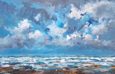 Painting titled "North Sea XL series…" by Wimvandewege, Original Artwork, Acrylic Mounted on Wood Stretcher frame