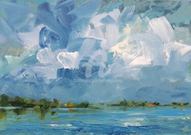 Schilderij getiteld "Stormy weather Beve…" door Wimvandewege, Origineel Kunstwerk, Acryl