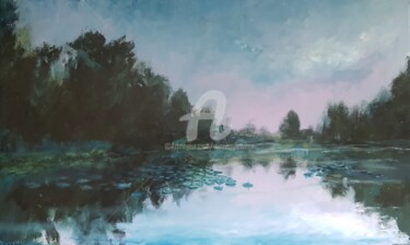 "A lake in the sprin…" başlıklı Tablo Wimvandewege tarafından, Orijinal sanat, Akrilik Ahşap Sedye çerçevesi üzerine monte e…