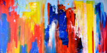 Картина под названием "Abstract summercolo…" - Wimvandewege, Подлинное произведение искусства, Акрил Установлен на Деревянна…